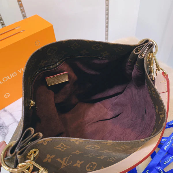 Elegant Brown Monogram Shoulder Bag