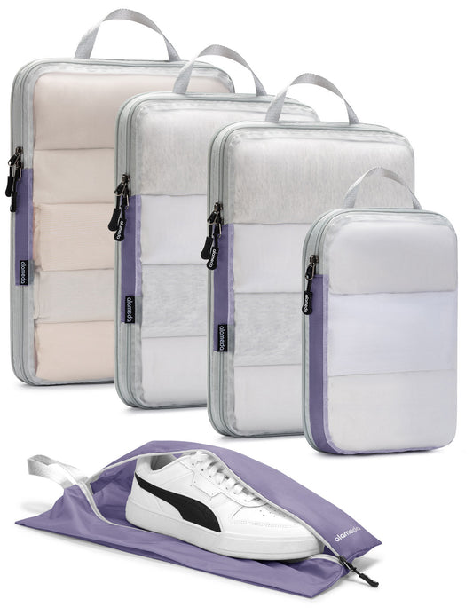 Mesh Compression Packing Cubes Set of 5 - Purple