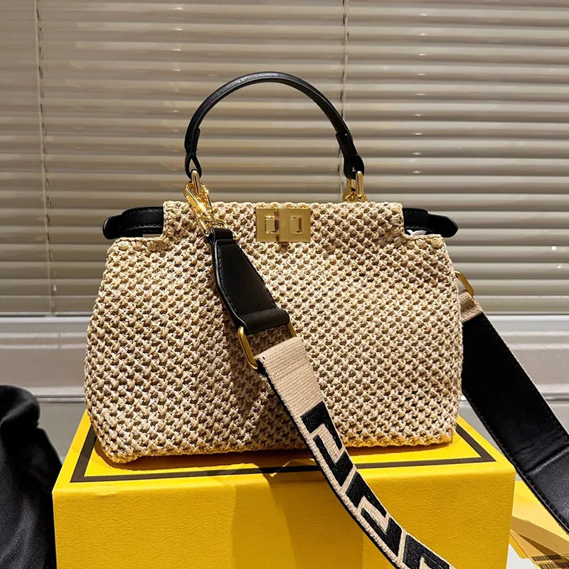 Chic Woven Straw Summer Shoulder Bag