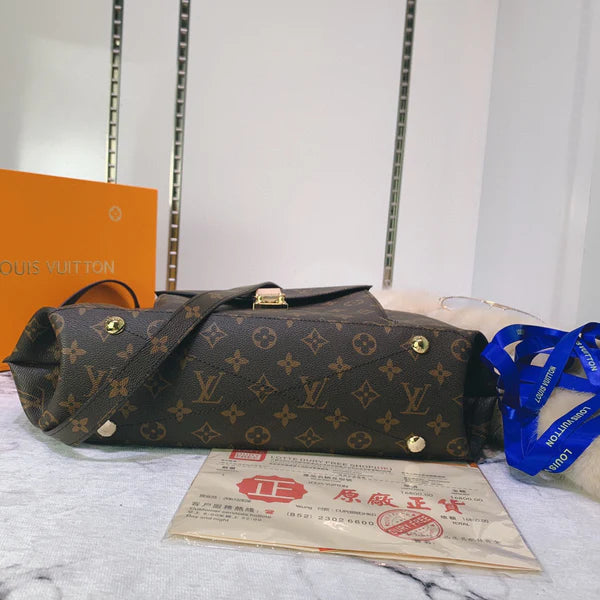 Elegant Brown Monogram Shoulder Bag