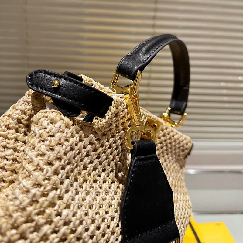 Chic Woven Straw Summer Shoulder Bag
