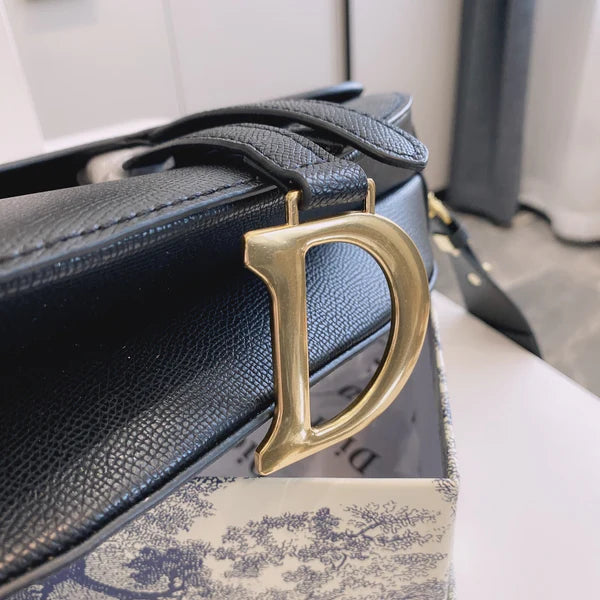 Black Saddle-Style Crossbody Bag