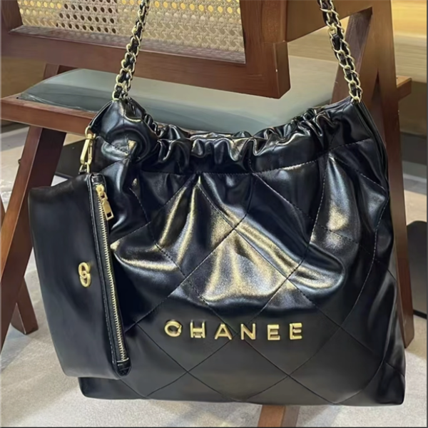 OHANEE - Calfskin Quilted Small Black Handbag