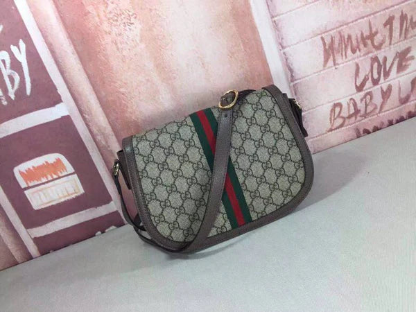 Classic Monogram Shoulder Bag with Stripe Detail