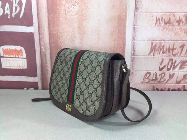 Classic Monogram Shoulder Bag with Stripe Detail