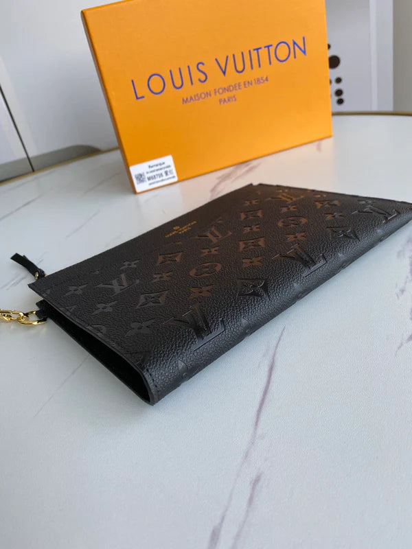 Elegant Black Monogram Wristlet Clutch