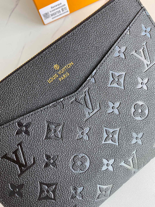Elegant Black Monogram Wristlet Clutch