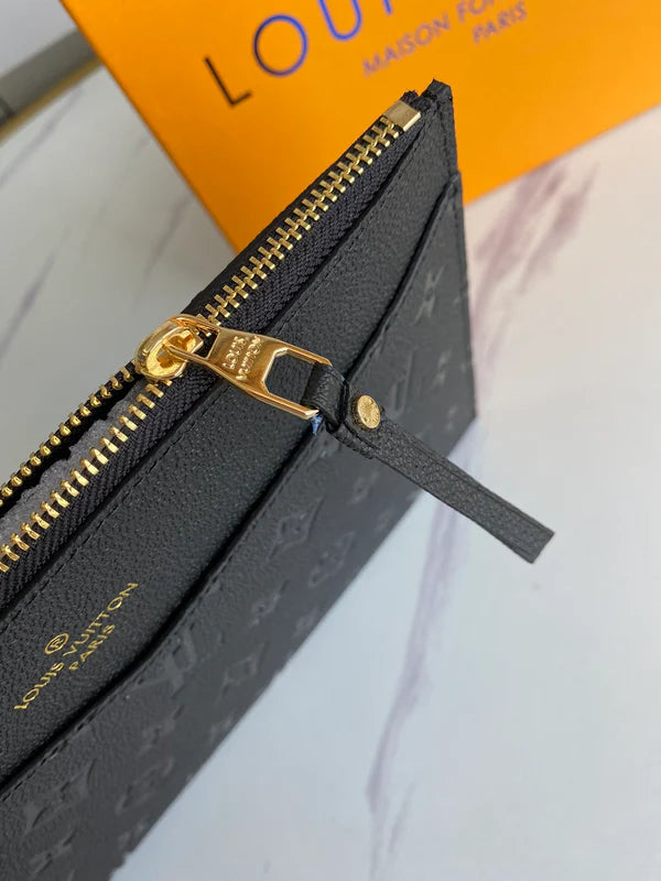 Elegant Black Monogram Wristlet Clutch