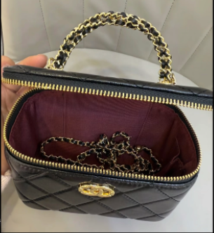 Gold Ball White Long Vanity Case