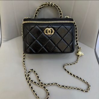 Gold Ball White Long Vanity Case