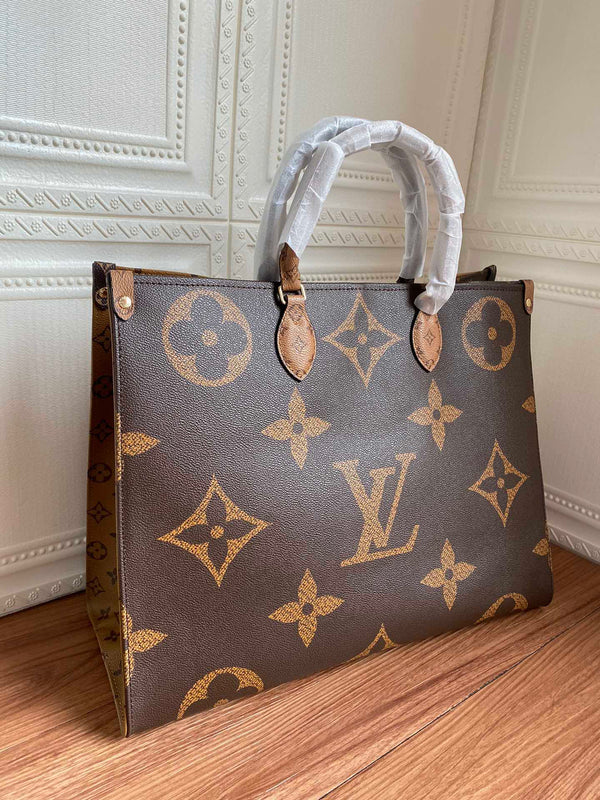 Oversized Tan Monogram Tote Bag