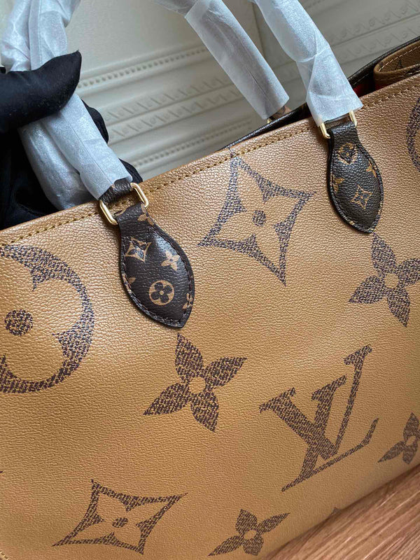 Oversized Tan Monogram Tote Bag