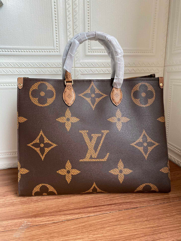 Oversized Tan Monogram Tote Bag