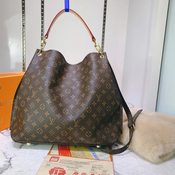 Elegant Brown Monogram Shoulder Bag