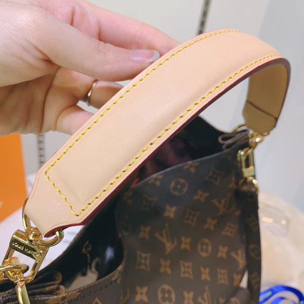 Elegant Brown Monogram Shoulder Bag