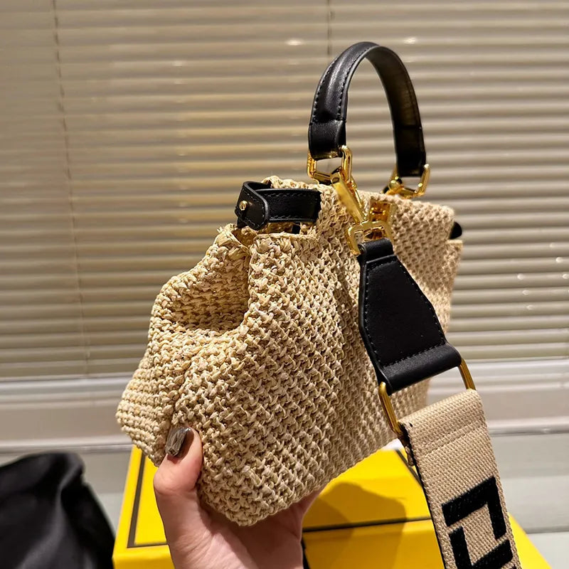 Chic Woven Straw Summer Shoulder Bag