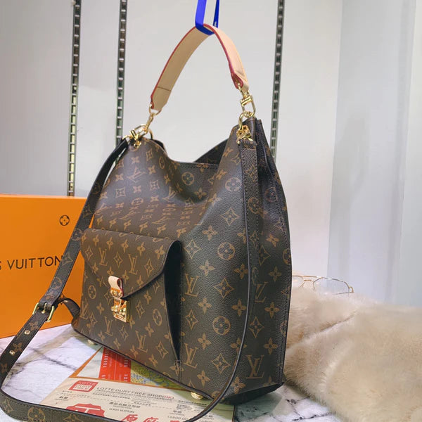Elegant Brown Monogram Shoulder Bag