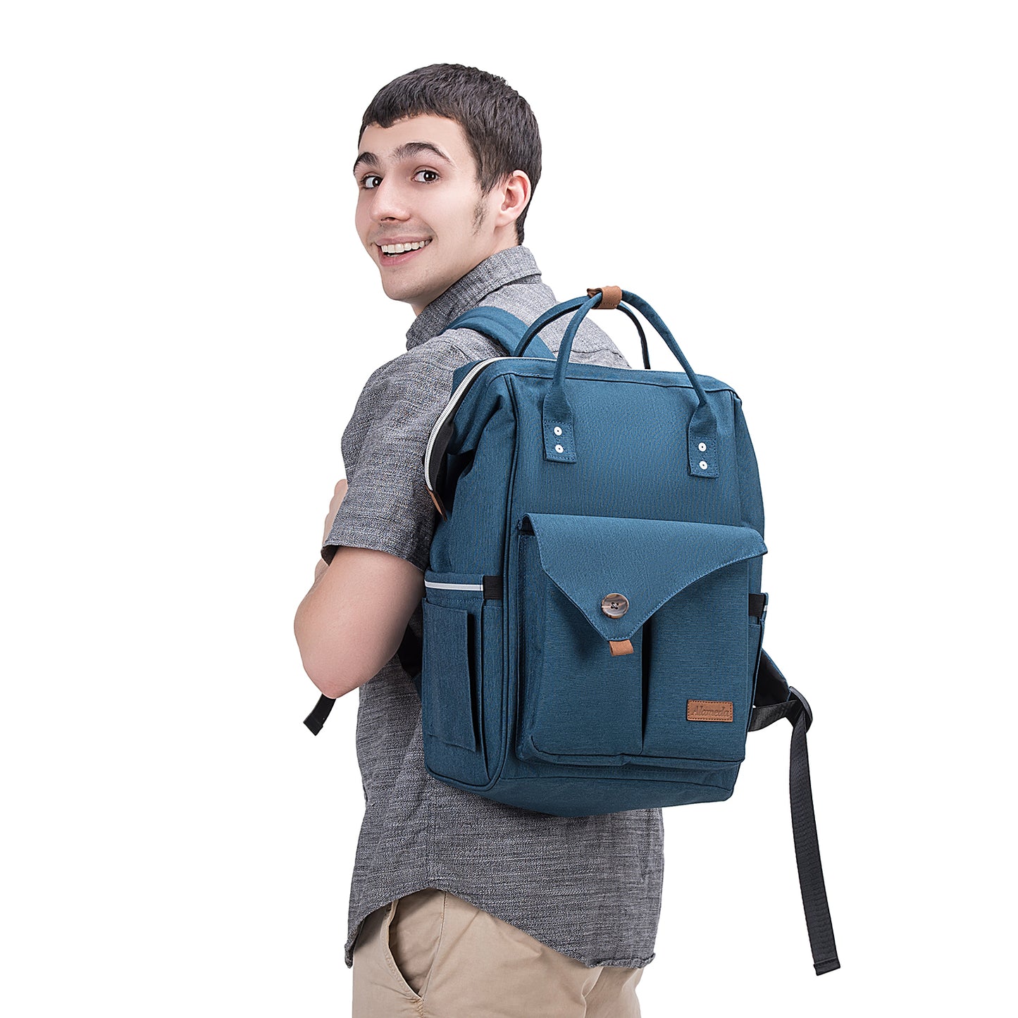 Alameda Diaper Bag Backpack - Shining Reflective Design, Blue