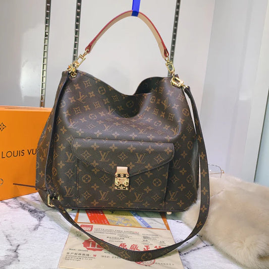 Elegant Brown Monogram Shoulder Bag