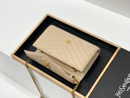 Beige Quilted Crossbody Bag