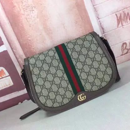 Classic Monogram Shoulder Bag with Stripe Detail