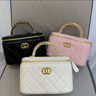 Gold Ball White Long Vanity Case