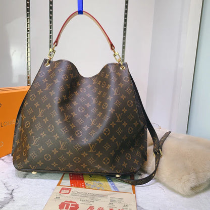 Elegant Brown Monogram Shoulder Bag