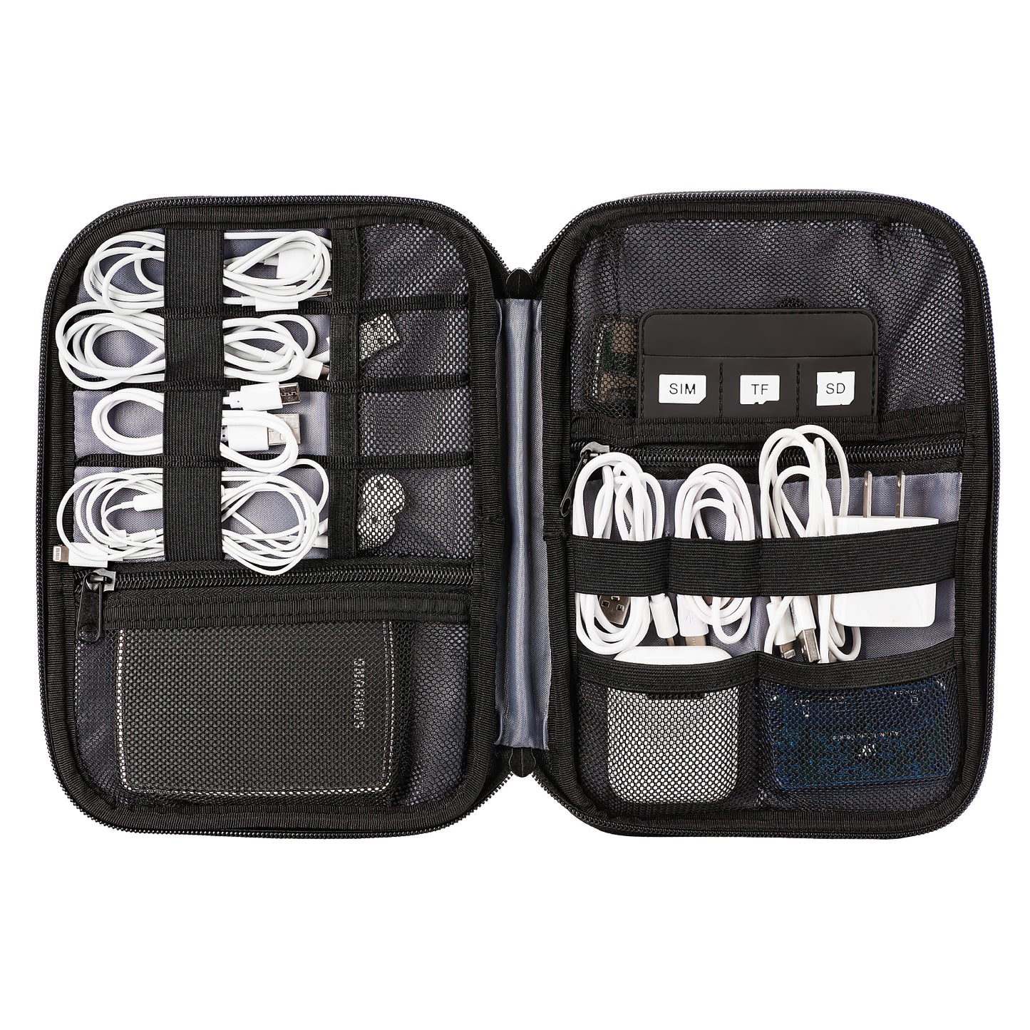 Alameda Electronic Organizer Waterproof Compact Travel Cable Organizer Bag for Cable Storage, Hard Drives, Cord, Charger, USB, SD Card