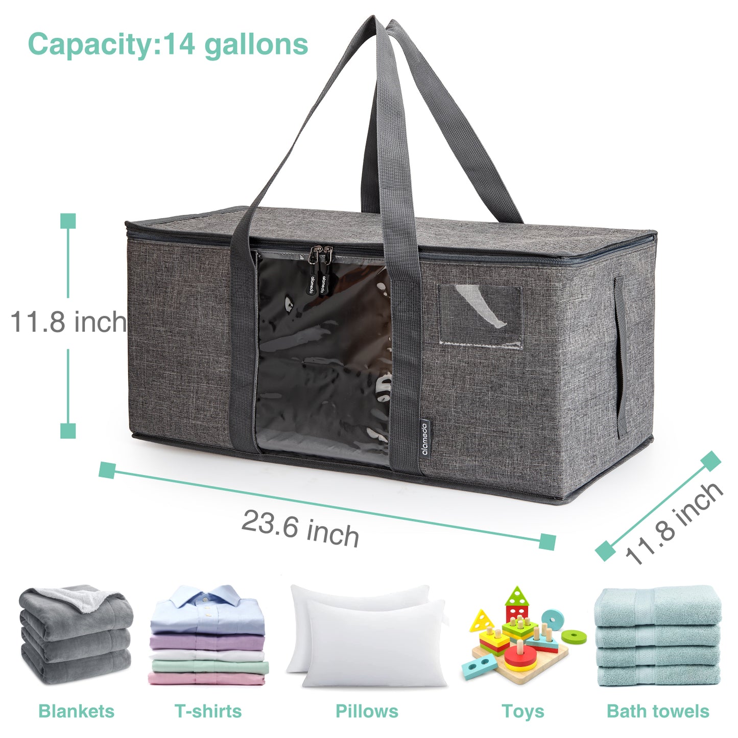 Alameda Large Capacity Storage Bags, Heavy Duty Moving Bag with Clear Window