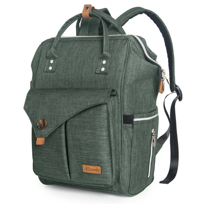 Alameda Diaper Bag Backpack - Shining Reflective Design, Green