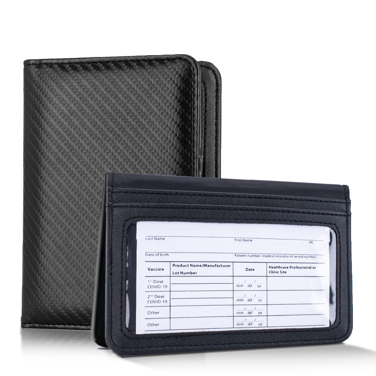 Passport and Vaccine Card Holder Combo, Alameda Carbon Fiber Passport Holder with Vaccine Card Slot, Travel Essentials Document Organizer Cover