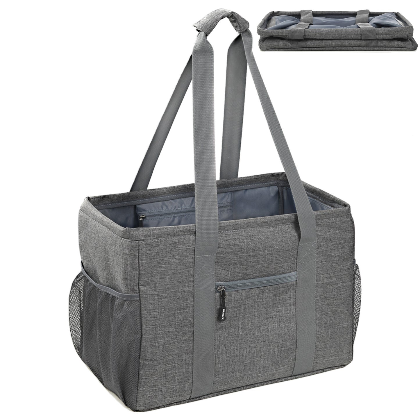 Alameda Standing Large Utility Tote Bag with Metal Wire Frame