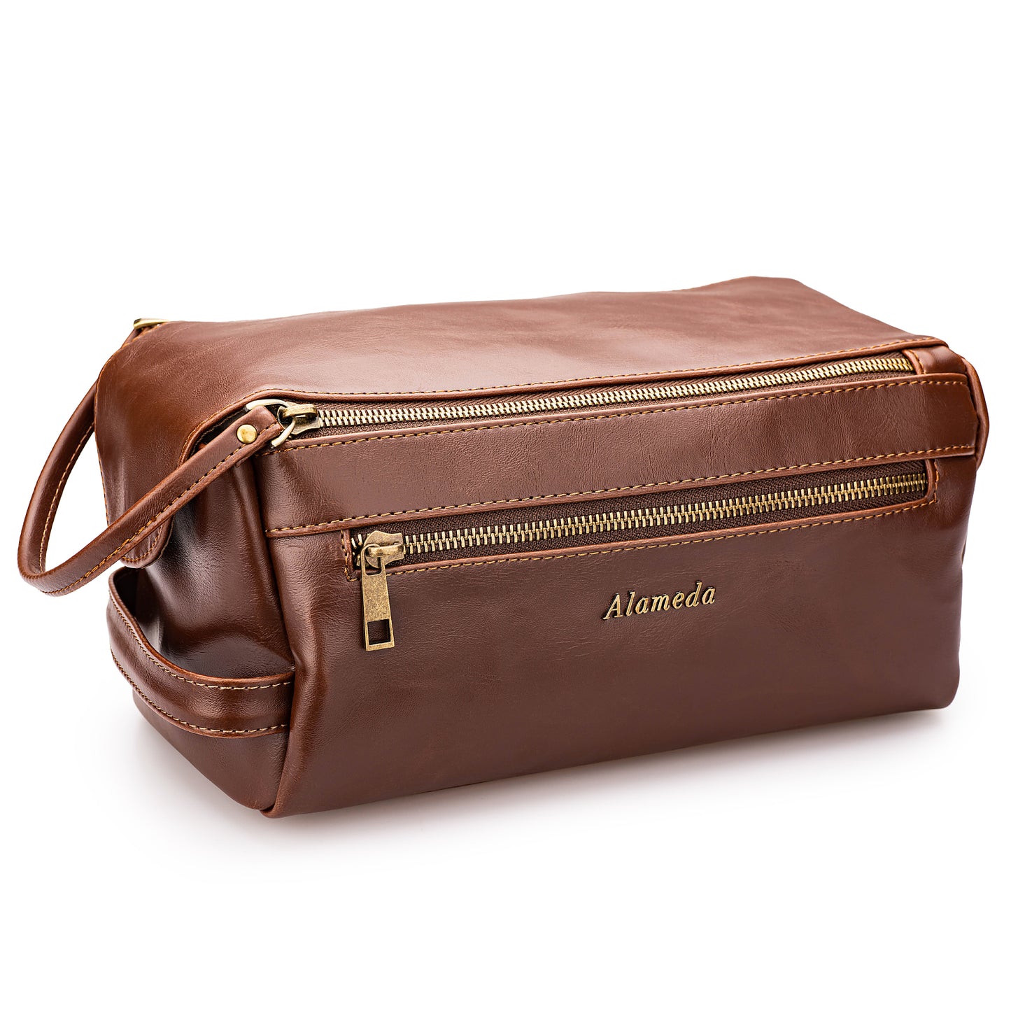 Alameda Toiletry Bag for Men Dopp Kit Water-resistant PU Leather Toiletries Organizer