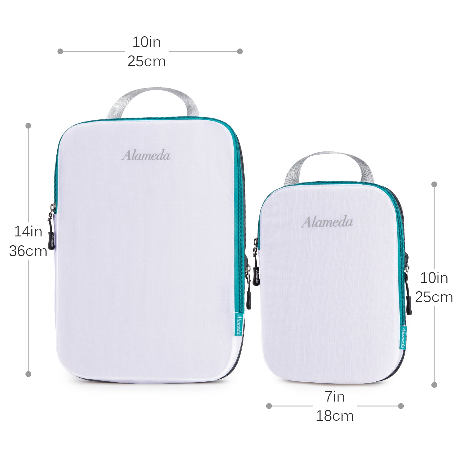 Miamica Packing Cubes Set of 3 - Blue Wander Clear Design