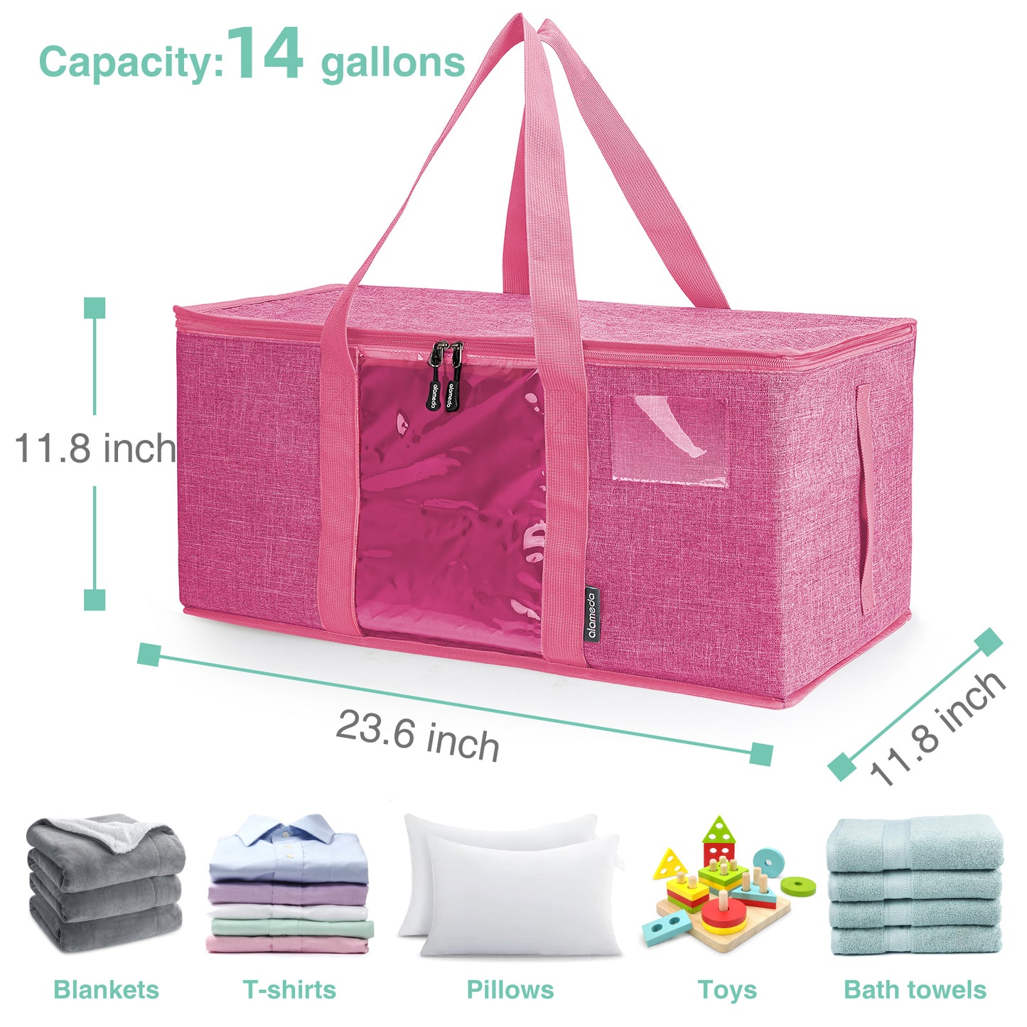 Alameda Large Capacity Storage Bags, Heavy Duty Moving Bag with Clear Window